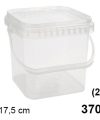Pack 12 Envases Multiusos Plástic Mod Cuad. 3700cc (2.5kgs) / Medidas 18x21.5x17.5cm