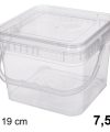 Pack 12 Envases Multiuso Plástic  Mod Cuad.7500cc (5kg) Plus / Medidas 24x24x19cm