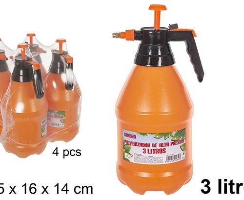 Pack 4 Pulverizadores Alta Presión 3L Orange / Medidas 34.5x16x14cm