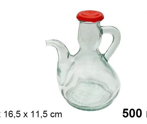 Pack 6  Aceiteras & Arcuza 1/2 L c/Tapón Plastic. Surt./ Medidas 13x16.5x11.5cm