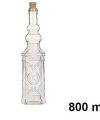 Pack 24 Botellas Cristal Cuadrada Natural c/tapón corcho 800 ml / Medidas7.5x7.5x32cm