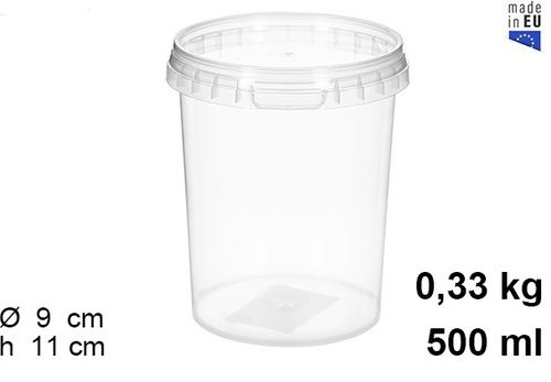Pack 12 Envases Multiusos 500cc / 0.33kg / Medidas 11x9x9cm