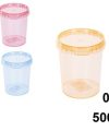 Pack 12 Envases Multiusos Plástico / Colores Translucidos 500/2 c.c (33g) / Medidas 11x9x9cm