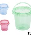 Pack 12 Envases Multiusos Plástico / Colores Translucidos 1500 c.c (1 kg) / Medidas 14X14X15cm