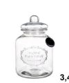 Pack 6 Botes Cristal Hermético 3.4L / Medidas 27x17x17cm