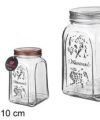 Pack 6 Botes Cristal Decor  c/tapas Surt 1L / Medidas 17x10x10cm