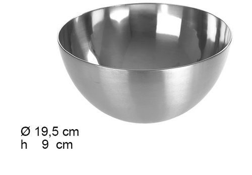 Pack 48 Bowl Acero Inox 20cm / Medidas 19.5x19.5x9cm