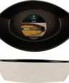Pack 4 Fuentes GRESS Horno Blanco / Negro OVALADA MAT / Medidas 28X18cm
