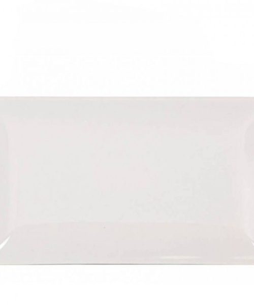 Pack 24 Fuentes Porcelana Blanca Brillo IVORY ELITE Brillo Rectangular / Medidas 13x 20cm