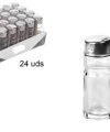 Pack 24 Salero & Pimentero Cristal c/tapa Metal 9cm / Medidas 3x3x9cm