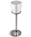 Pie Cubo Champañera 2 Botellas de acero Inox / Medidas Ø 22 x 63 cm