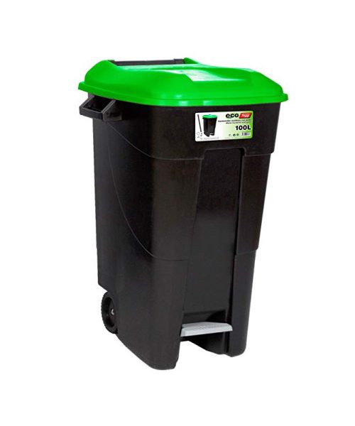 Cubo BASURA PEDAL Plastico C/Ruedas 100 L