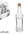 Pack 24 Botellas Cristal Redonda c/ tapón Corcho 500 ml / Medidas 6.5x6.5x23cm