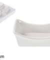 Pack 24 Cuencos Cerámica Blanca Rectangular / Medidas 8.5 x14x5.5cm