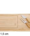 Pack 6 Tablas Bambú Quesos+2 chuchillos / Medidas 31x18x1.5cm