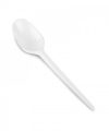 Pack 100 Cucharas Postre Polipropileno & Plástico  Blancos 12,5cm / REUTILIZABLES