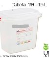 Pack 6 Tuppers Herméticos Gastronorm GN1/9 150mm 1,5 L  / Araven