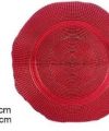 Pack 24 Bajos Platos Punt & Rojo 33cm / Medidas 33x33x2cm