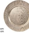 Pack 24 Bajos Platos Madera & Gold 33cm / Medidas 33x33x2cm