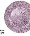 Pack 24 Bajos Platos Madera & Violet  33cm / Medidas 33x33x2cm