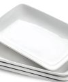 Pack 12  Bandejas Porcelana Blanca SUPREME / Medidas 30.7x21x2.7cm