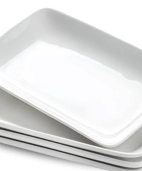 Pack 12  Bandejas Porcelana Blanca SUPREME / Medidas 30.7x21x2.7cm