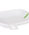 Pack 12 Platos Porcelana Blancos Aperitivos Cuadrado c/ Mango / Medidas 22.5x19.5cm