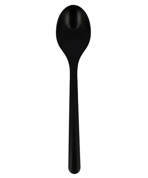 Pack 120 Cucharas Reutilizable Durable PP Mineral Negra 17,5cm