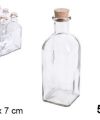 Pack 24 Botellas Cristal Frascas / Natural c/Tapón Corcho 500 ml / Medidas 20x7x7cm