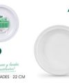 Pack 500 Platos Redondos.ALGON -PLAST PREMIUM 22cm