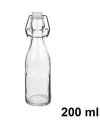 Pack 24 Botellas Cristal c/tapón Hermético 200 ml / Medidas 20x6cm