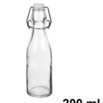 Pack 24 Botellas Cristal c/tapón Hermético 200 ml / Medidas 20x6cm