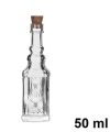 Pack 96 Mini Botellas Cristal Top  c/ Tapón Corcho 50ml / Medidas 4x4x13cm