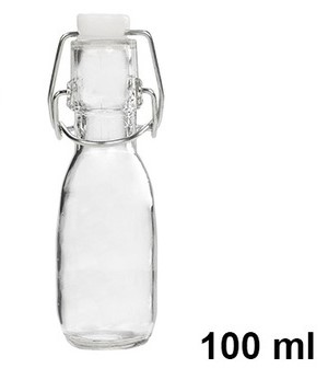 Pack 24 Mini Botellas Cristal c/tapón Hermético 100 ml/ Medidas 14×5,5x5cm