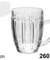 Pack 48 Jarras Cristal Tanque Cerveza 260ml / Medidas 7,5x11x9,5cm
