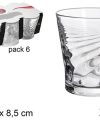 Pack 48 Vasos Cristal Agua-Honey 280ml -Apilables / Medidas 8,5x8,5x8,5cm