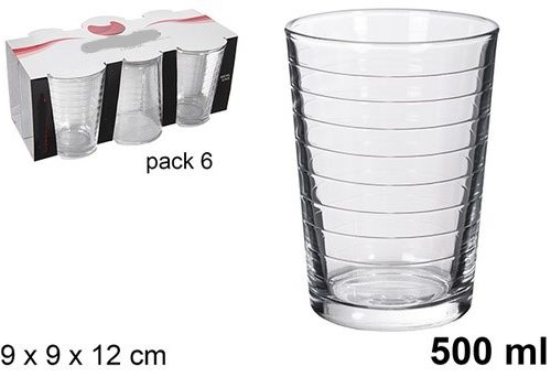 Pack 36 Vasos Cristal Sidra Lisboa 500 ml / Medidas 9x9x12cm