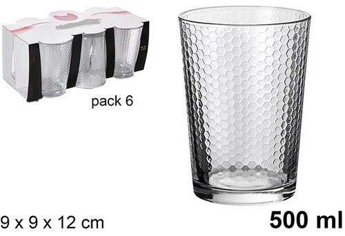 Pack 36 Vasos Cristal Sidra Honey 500 ml / Medidas 9x9x12cm