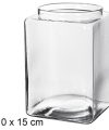 Pack 12  Botes & Coctel Cristal Cuadrado / Medidas 10x10x15cm.