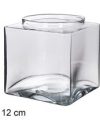 Pack 12  Botes & Coctel Cristal Cuadrado / Medidas 12x12x12cm.
