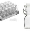 Pack 96 Mini Botellas Cristal c/tapón Hermético 70 ml/ Medidas 11.5x4.5x4.5cm