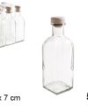 Pack 12 Botellas Cristal Frasca c/tapón Silicona 500 ml/ Medidas 7x7x19.5cm