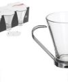 Pack 72 Tazas Cristal Cafe c/Leche & TË Asa Metal 200ml / Medidas 11x8.2x9.5cm