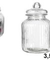 Pack 4 Botes Cristal Tapa Hermética 3.5 L / Medidas 17x17x26.5cm