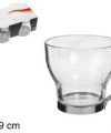 Pack 144 Tazas Cristal Café & Cortado & Bombón Asa Metal 100ml / Medidas 6x6.7x9cm