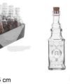 Pack 48 Botellas Cristal Cuadrada c/tapón corcho 150 ml / Medidas 18x5x5cm