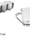 Pack 72 Tazas Cristal Café Asa Metal 80ml / Medidas 8.5x6x7cm