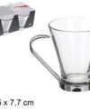 Pack 72 Tazas Cristal Cafe c/Leche & TË Asa Metal 150ml / Medidas 7,5x10,5x7,7cm