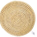 Pack 24 Salvamanteles Maíz Redondo Cosido Plástico Natural 40cm / Medidas 40x1,5cm