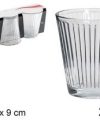 Pack 24 Vasos Cristal Agua Rayas 230ml / Medidas 8,2x8,2x9cm